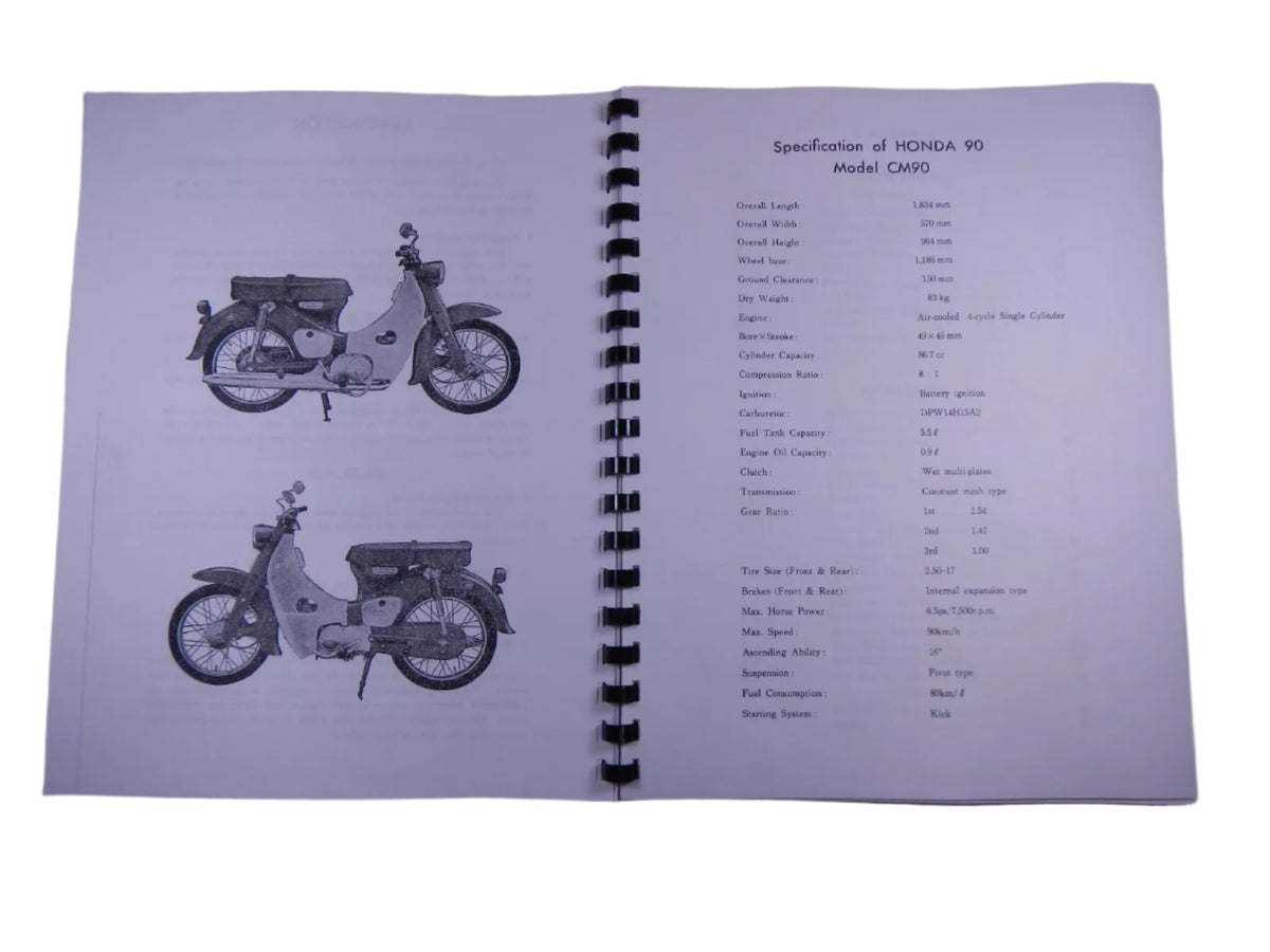 Printed Reproduction Honda CM90 CM 90 Parts Fiche Fish Exploded Diagra ...
