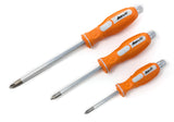 JIS (Japanese Industrial Standard) Screwdrivers #1, 2, 3 (Set of 3) Small Medium Large Metric Full Tang Solid Shaft Screw Driver 0059-006