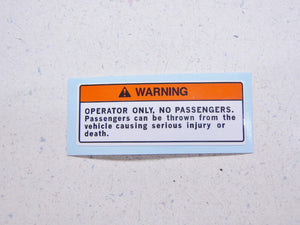 Operator Only Warning Label Decal Mark Fits Share Honda FL400R FL400 FL 400R 400 Pilot