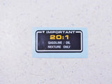 20:1 Oil Mixture Mix Decal Mark Fits Honda FL400R FL400 Pilot FL350R FL350 Odyssey