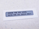Transmission Oil Check Decal Label Fits Honda FL400R FL400 Pilot FL350R FL350 Odyssey