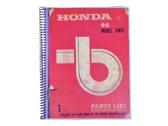 Printed Reproduction 66-69 Honda C90M CM91 90 Parts Fiche Fish Diagram Book Manual Catalog