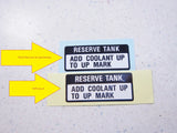 Coolant Reserve Tank Decal Mark Sticker Fits Honda FL 400R FL400R FL400 400 Pilot