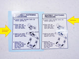 Seat Belt Operation Label Mark Decal Fits 89-90 Honda FL 400R FL400R FL400 400 Pilot