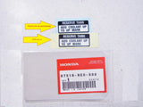 Coolant Reserve Tank Decal Mark Sticker Fits Honda FL 400R FL400R FL400 400 Pilot