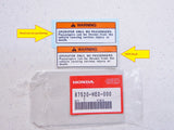 Operator Only Warning Label Decal Mark Fits Share Honda FL400R FL400 FL 400R 400 Pilot