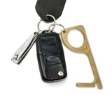 ZipSafe No-Touch Brass Key Safe Door Opener Contactless Keychain Tool 0073-019