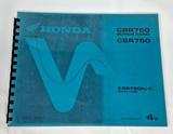 87-88 JDM CBR750F CBR750 F Super Aero Parts Fiche Diagram Book Manual Catalog