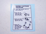 Seat Belt Operation Label Mark Decal Fits 89-90 Honda FL 400R FL400R FL400 400 Pilot