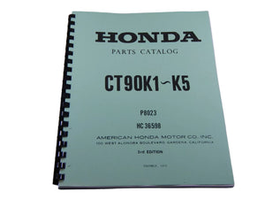 Printed Reproduction 69-74 Honda CT90 CT Trail 90 K1-K5 Parts Fiche Fish Diagram Book Manual Catalog