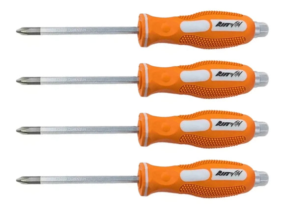 True JIS Metric Screwdriver #2 (Set of 4) Solid Tang Screw Driver Drivers