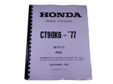 Printed Reproduction 75-77 Honda CT90 CT 90 Trail K6- Parts Fiche Fish Diagram Book Manual Catalog